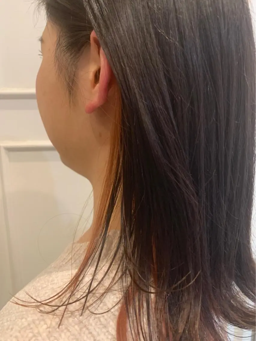 ミディアム カラー オレンジ Blanco Color&Careのヘアスタイル
