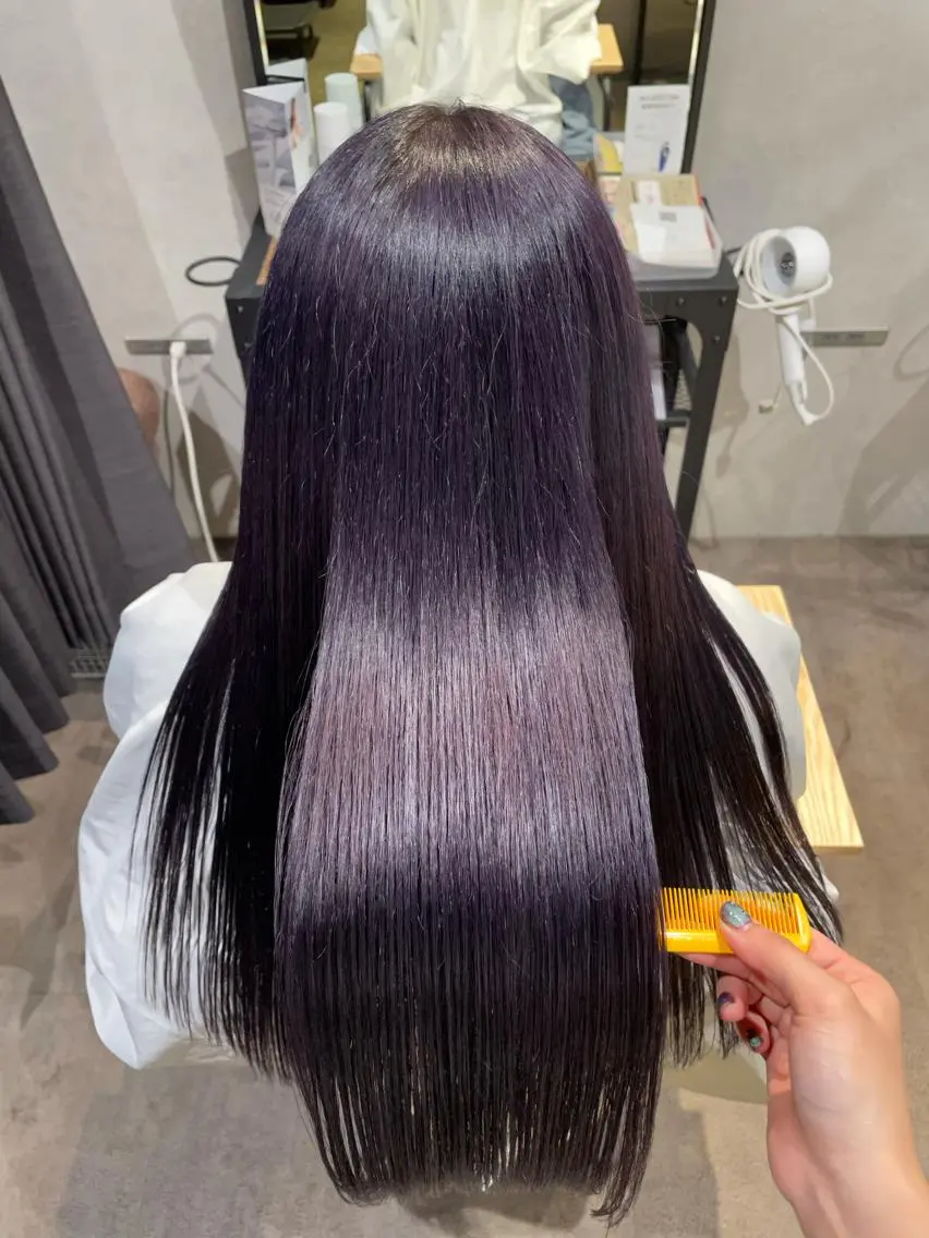ロング カラー ブリーチ ラベンダーカラー ヘアカラー トリートメント ナチュラル透明感🌱 小山美樹子のヘアスタイル