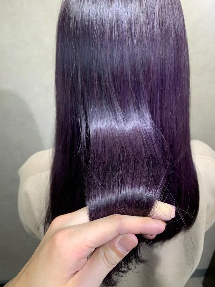 セミロング カラー バイオレットカラー 髪質改善＊韓国ヘア＊ レイヤー＊IBUKIのヘアスタイル