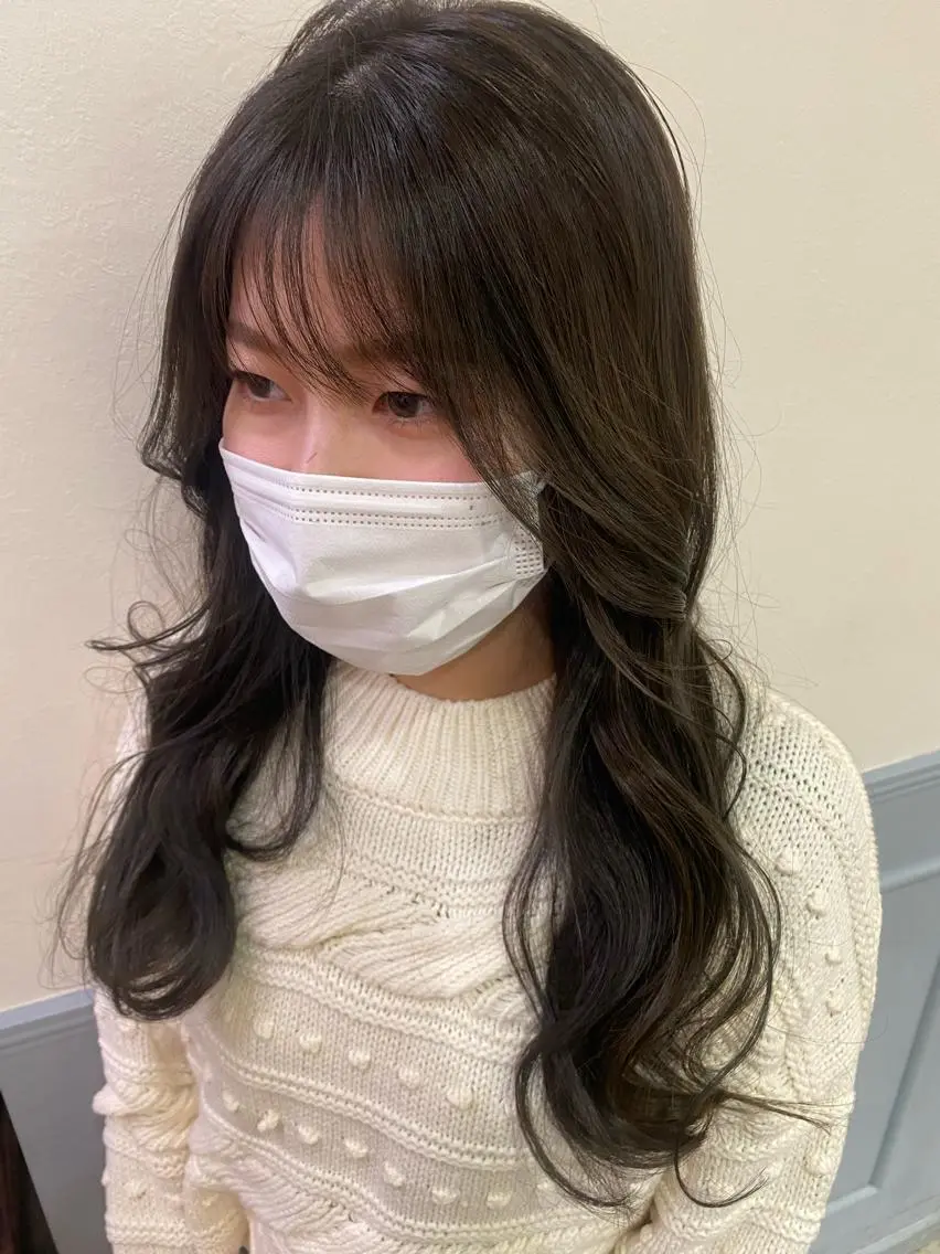 ロング 韓国風ヘア カット ヘアカラー トリートメント GINZARay2 風本朱里🐥のヘアスタイル