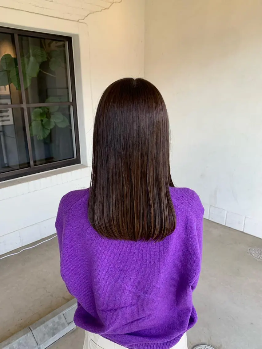 セミロング カラー アッシュ アッシュブラウン ブラウンカラー 坪木 玲汰のヘアスタイル