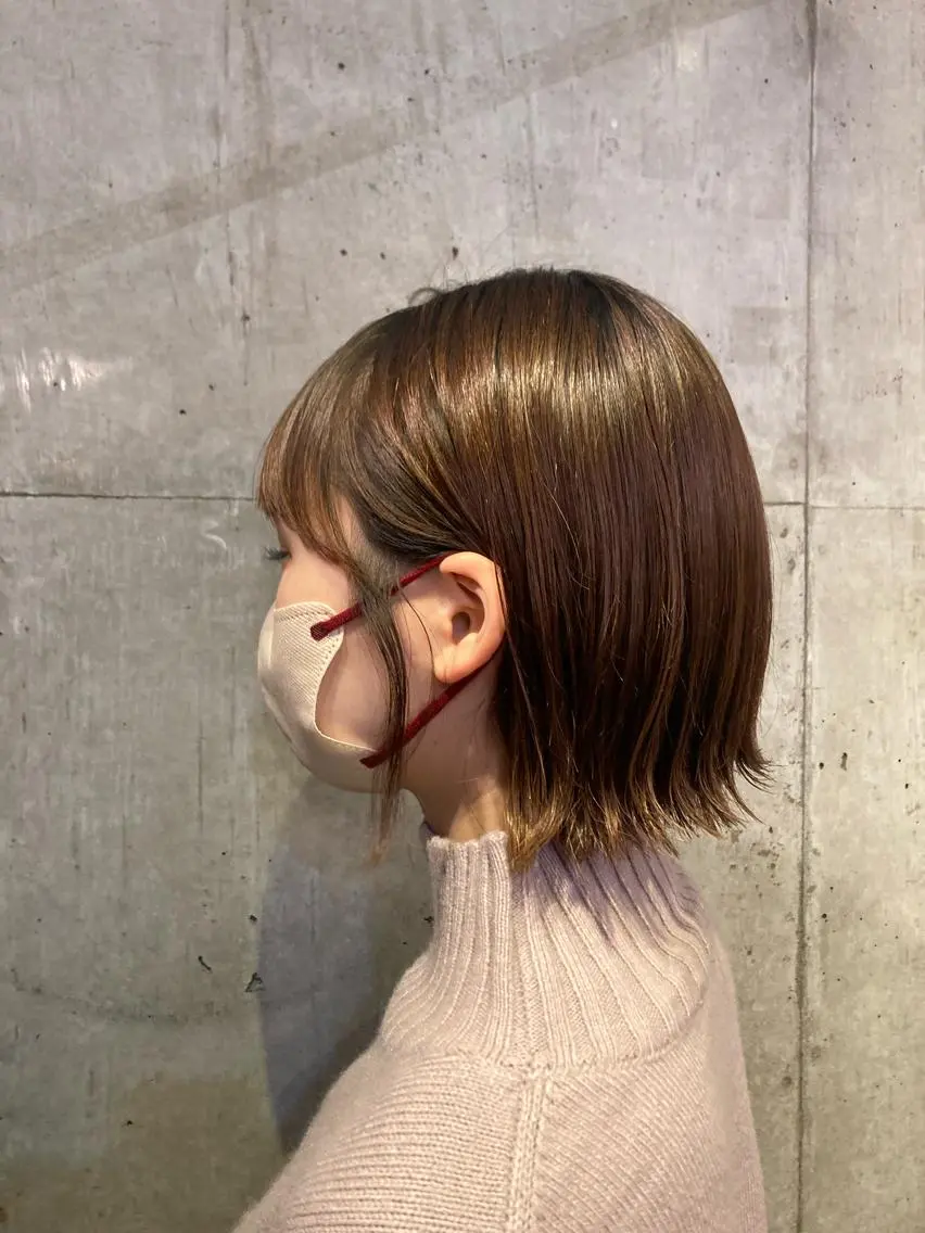 ショート ボブ ハイライト 姫カット おくれ毛 ✂︎岡根 京花✂︎のヘアスタイル