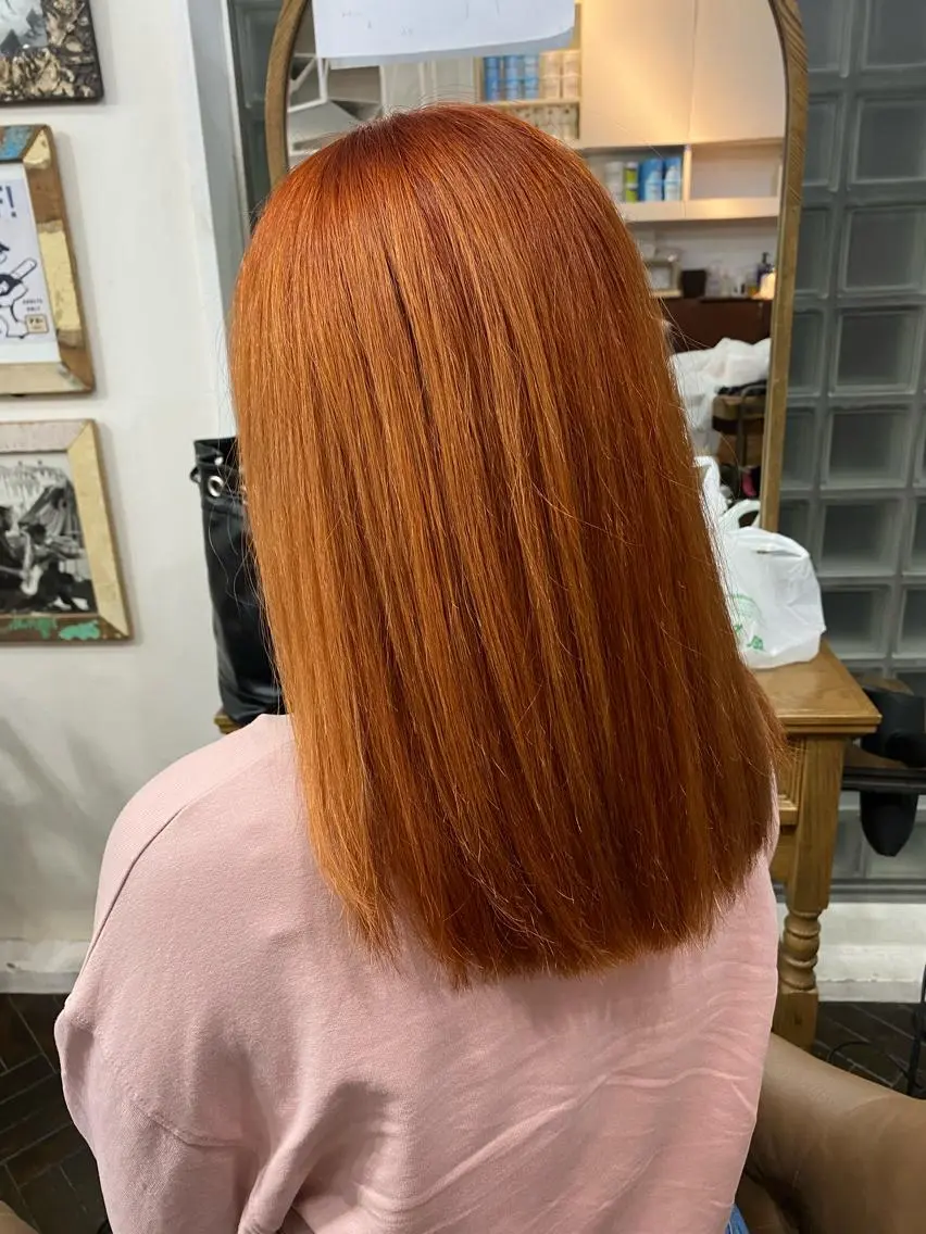 ミディアム カラー ブリーチ オレンジ 🌈ブリーチ コーンロウ🌈ENOのヘアスタイル