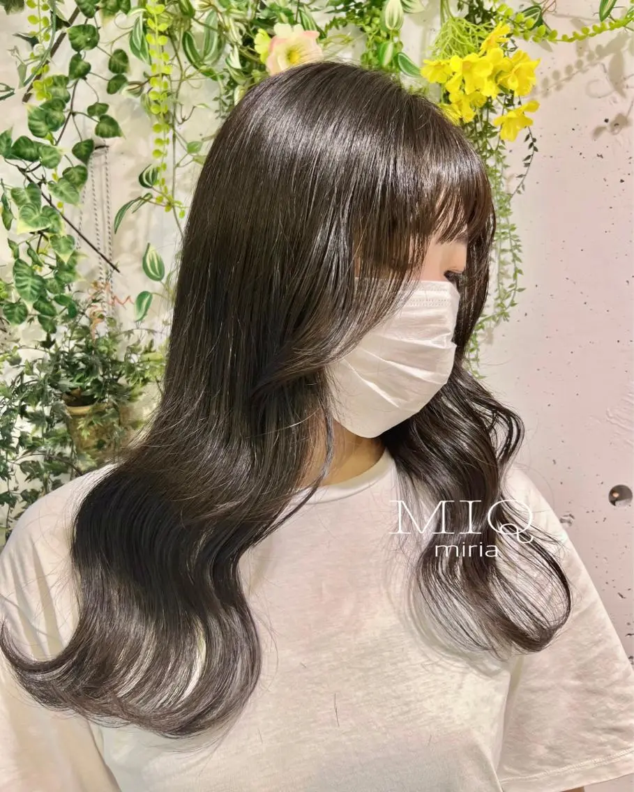 ロング カラー 顔周りカット 韓国風ヘア カット ヘアカラー トリートメント 韓・中華美女ヘア 🇰🇷×🇨🇳のヘアスタイル