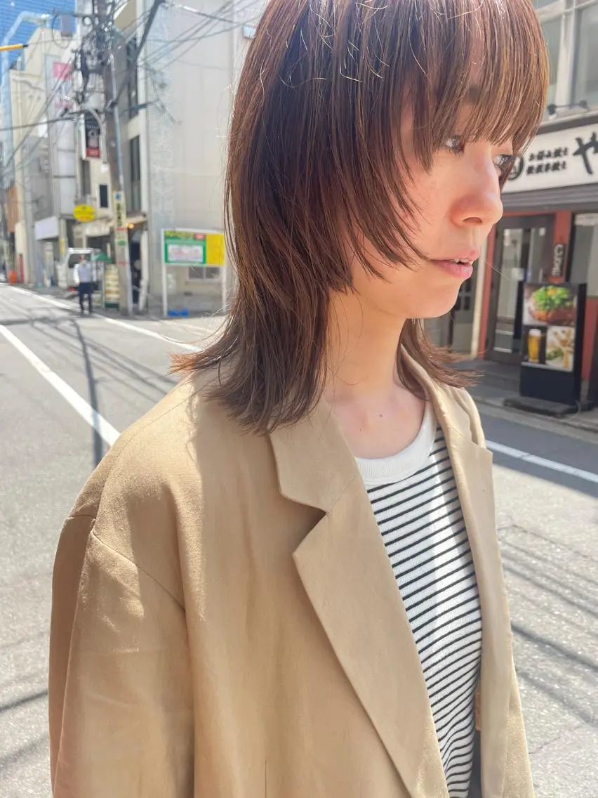 セミロング ウルフカット カット ヘアカラー トリートメント ayane⭐️ボブ・ ショート・パーマのヘアスタイル