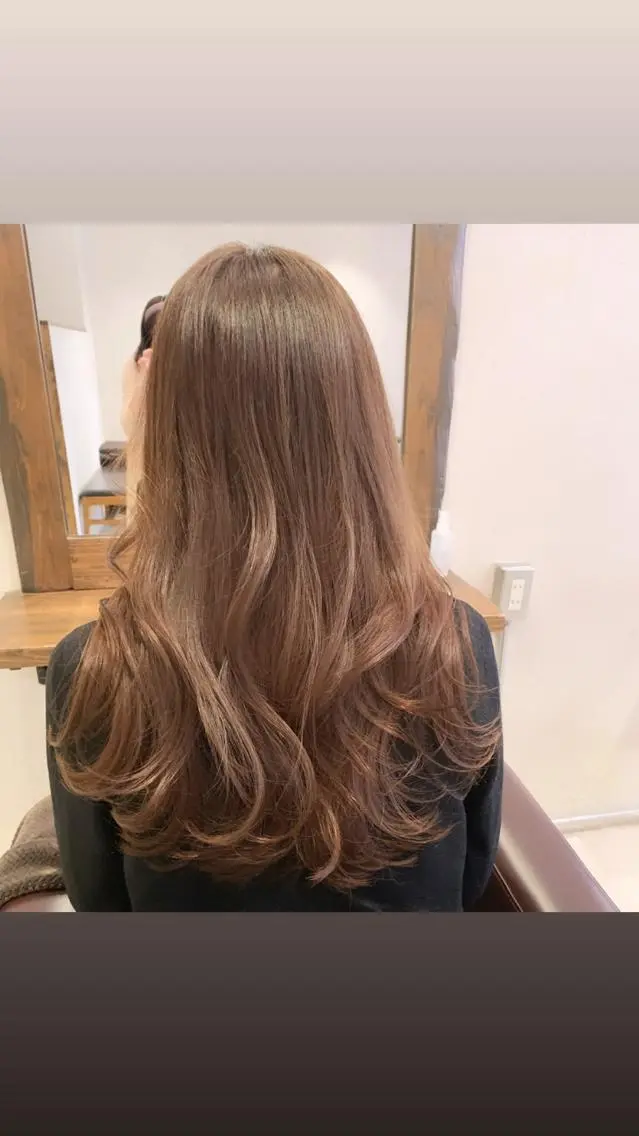 ロング カラー カット ヘアカラー トリートメント 透明感/オリーブ/ グレージュ/YUKAのヘアスタイル