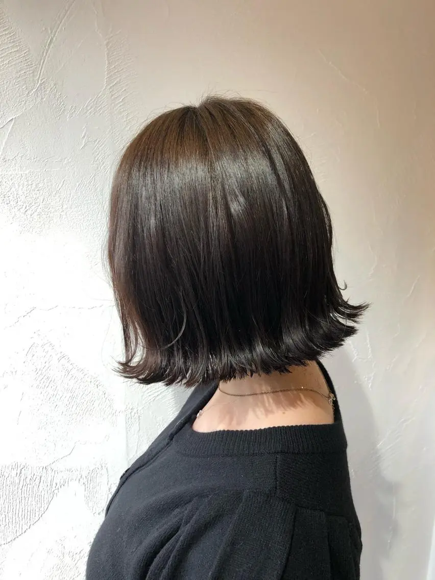 ショート ボブ 外ハネヘア カット ヘアカラー トリートメント ベイリコルド　アトリ 店長　宮城一真のヘアスタイル