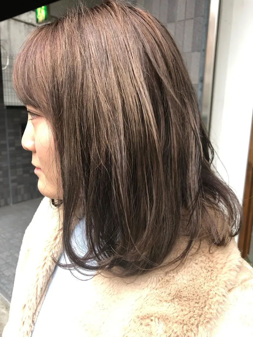 カラー クロスパーマ× 透明感カラー✂︎のヘアスタイル