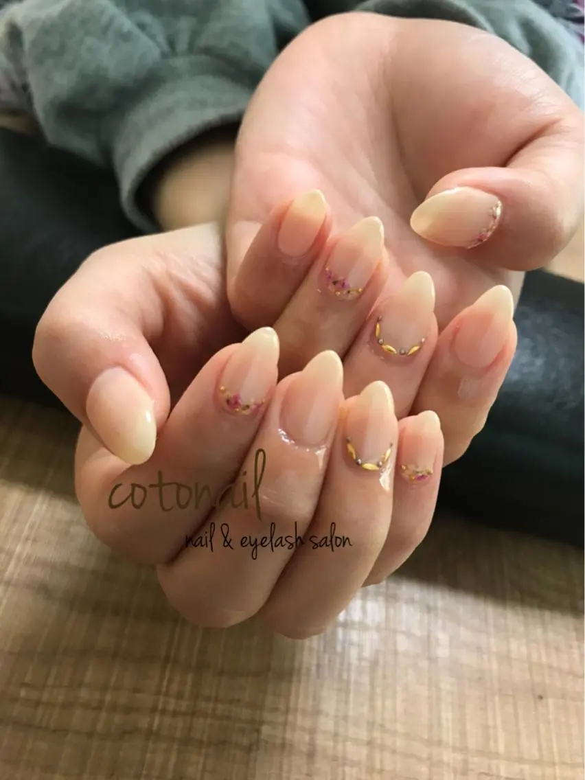 セミロング ネイル アートネイル ハンドネイル ツメトマツゲ .のネイルデザイン