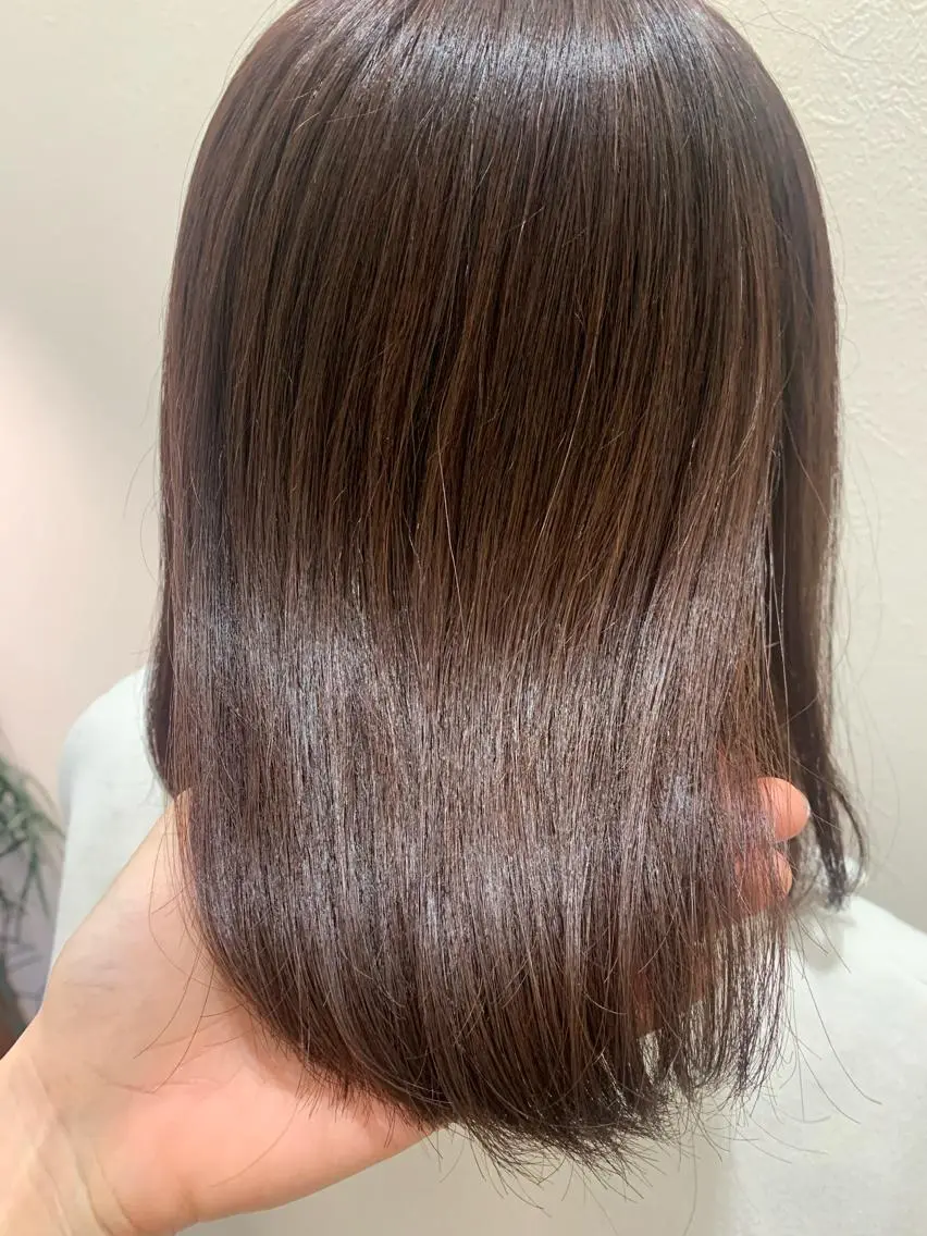 ミディアム カラー ブラウンカラー ピンクカラー ピンクブラウン hubhair レイヤー/透明感のヘアスタイル