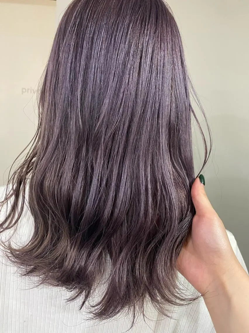 セミロング カラー ヘアアレンジ グレージュ ラベンダーカラー ラベンダーグレージュ ラベンダーグレー ヘアカラー ボブ /ニュアンス/ satomi🧸💖のヘアスタイル