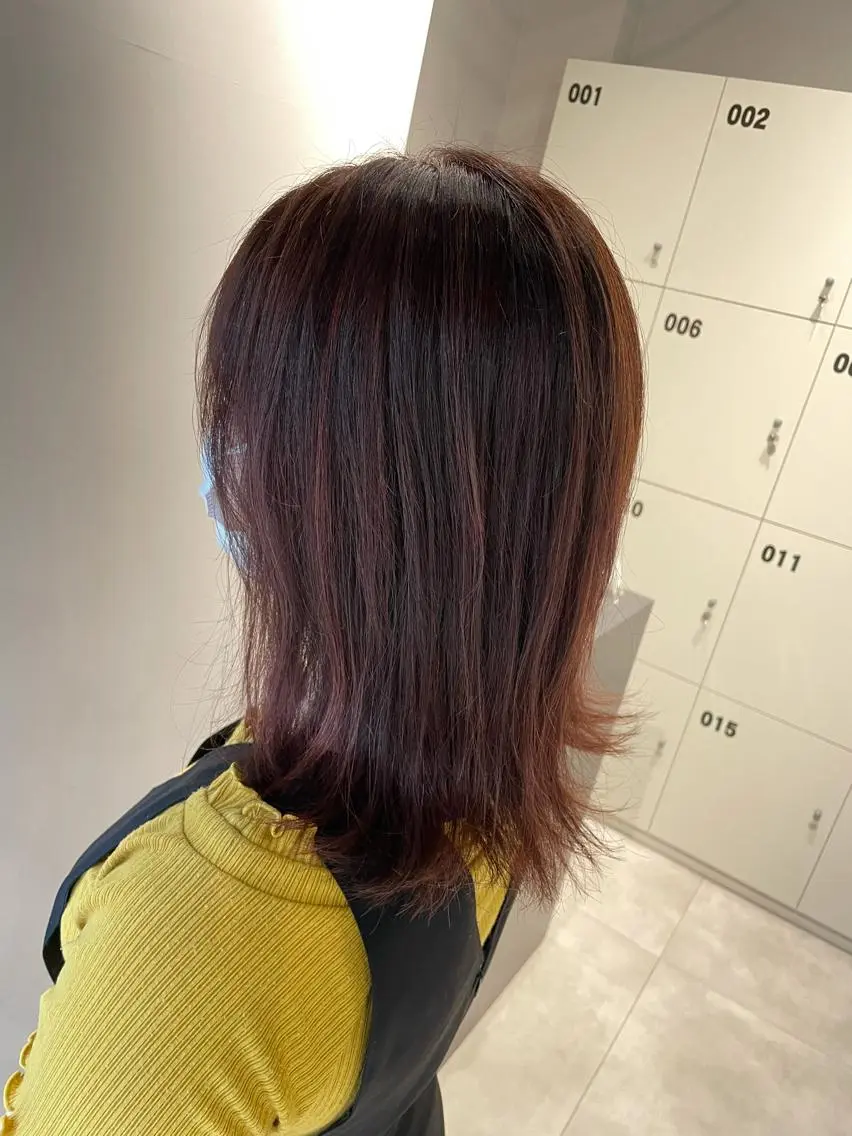 ミディアム カラー カット トリートメント レイヤー×髪質改善 ×透明感/杉田 圭のヘアスタイル