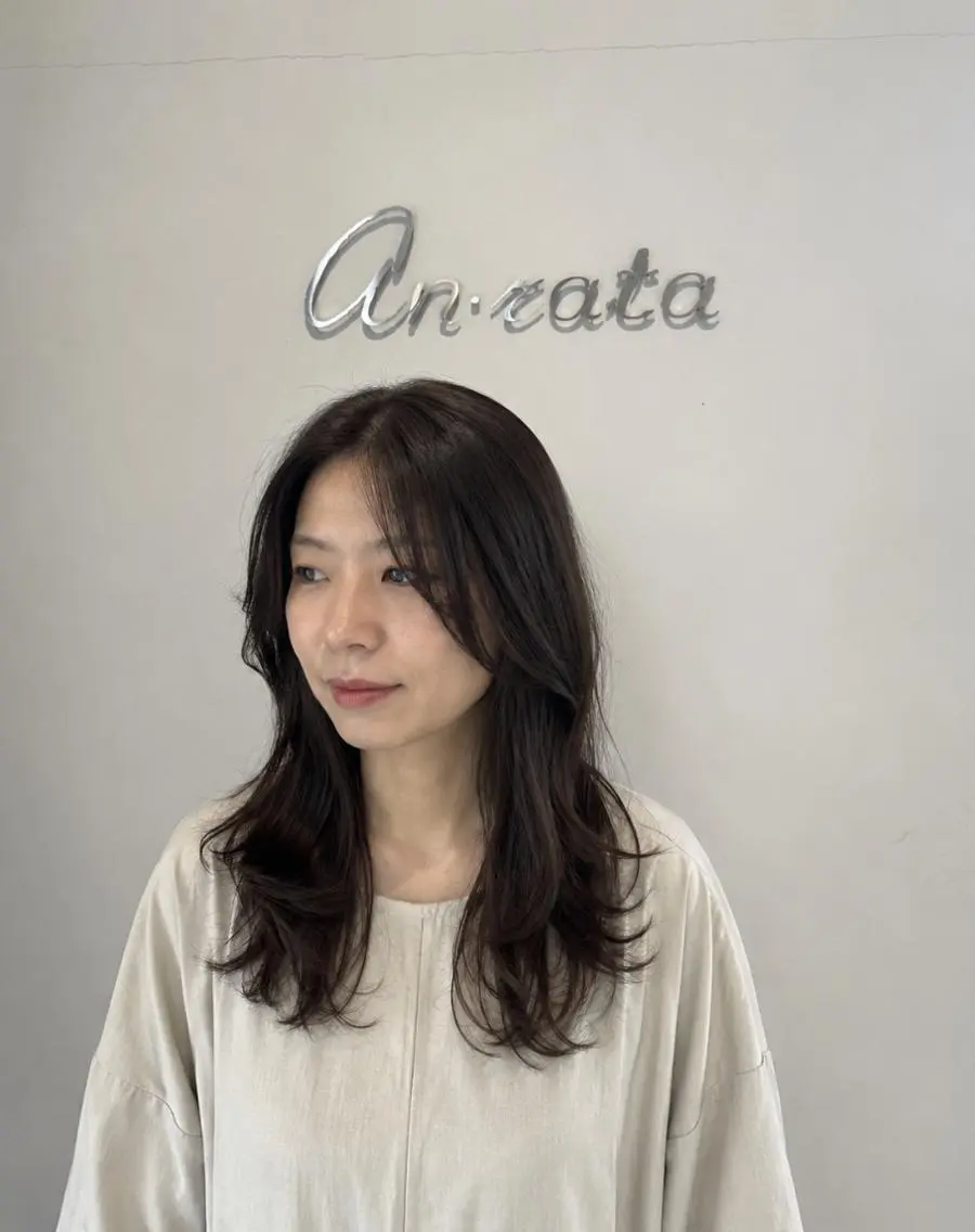 セミロング カット ヘアカラー トリートメント an・rata/ プチプラ/和歌山市駅のヘアスタイル