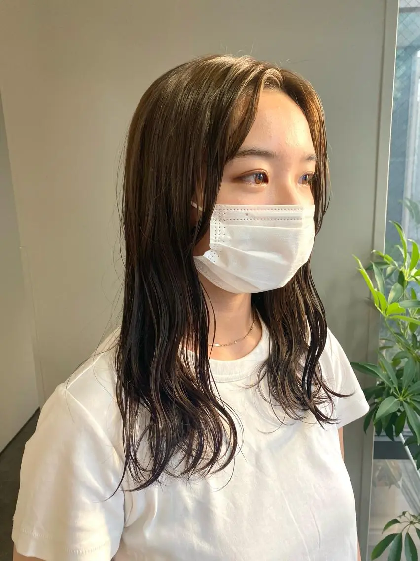 セミロング カラー ヘアアレンジ ベージュカラー ヘアカラー ボブ /ニュアンス/ satomi🧸💖のヘアスタイル