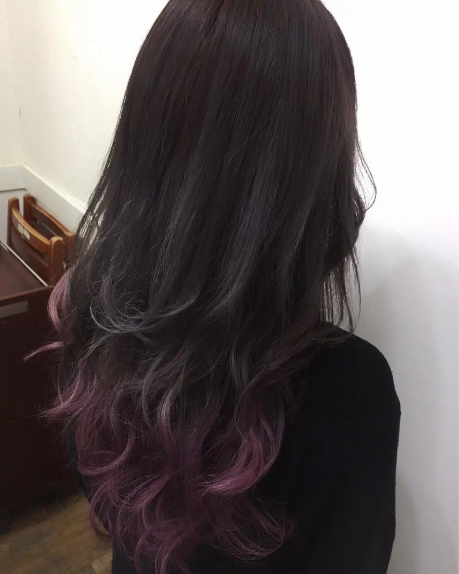セミロング カラー パープルカラー ハイレイヤー レイヤーカット Loob.TOKYO MIYA🌈のヘアスタイル