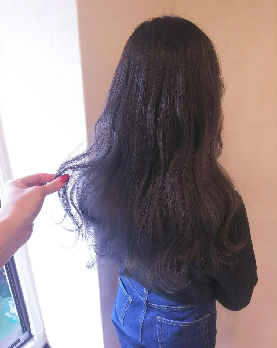 ロング カラー アッシュ ダークアッシュ RU RIのヘアスタイル