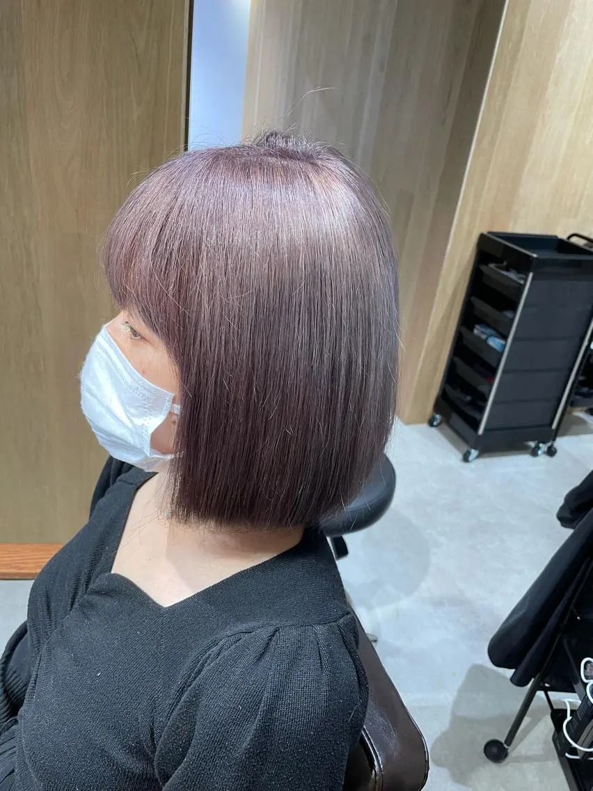 ミディアム カラー ヘアカラー トリートメント レイヤー/ハッシュ 渋谷/サッタのヘアスタイル