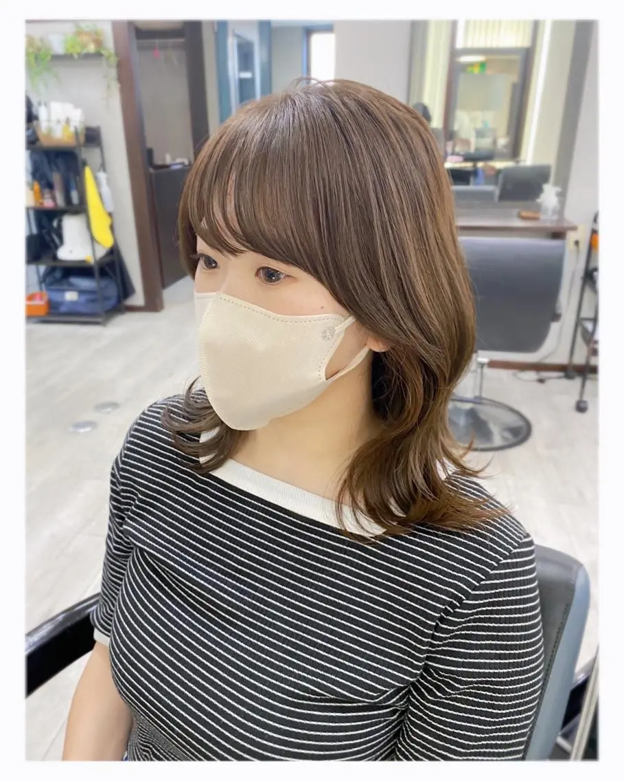 ミディアム カラー くびれヘア ＊横浜駅＊ 金子 誠也のヘアスタイル