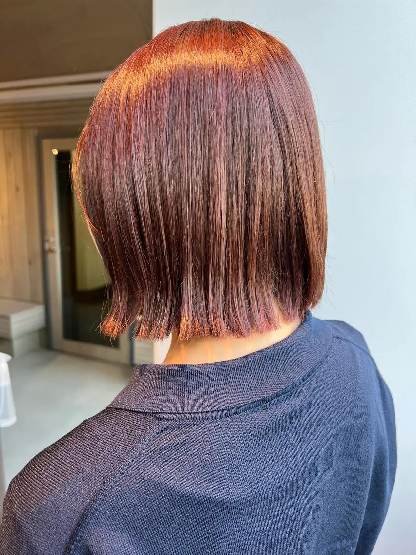 ショート カラー 切りっぱなしボブ ブラウンカラー ピンクカラー ピンクブラウン ボブ Sachiko ❤︎Pressのヘアスタイル