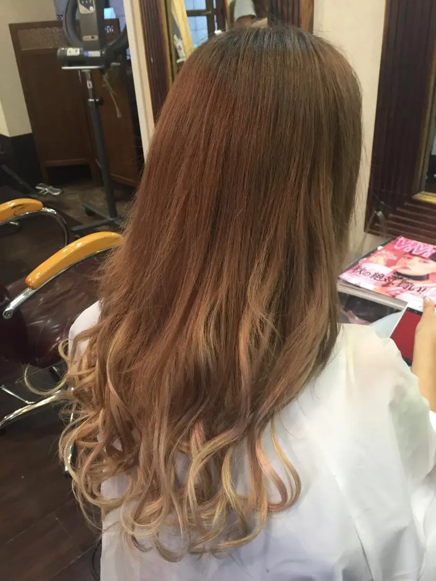 ミディアム セミロング ロング カラー 編み込みエクステ グラデーションカラー エクステ ミニモお気に入り数 No.1宍戸雄弥のヘアスタイル