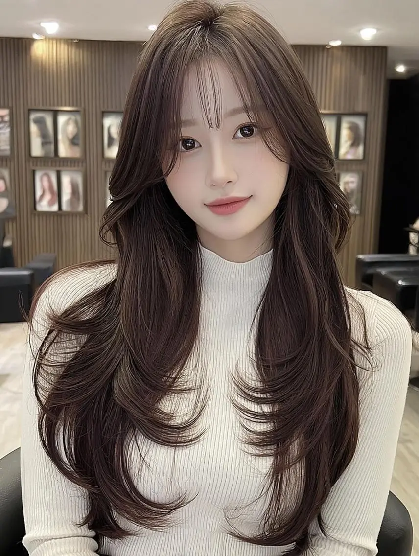 セミロング 顔周りカット 髪質改善 韓国風ヘア レイヤーカット カット ヘアカラー 髪質改善/メンズ👑 ネイリスト水町幸基のヘアスタイル