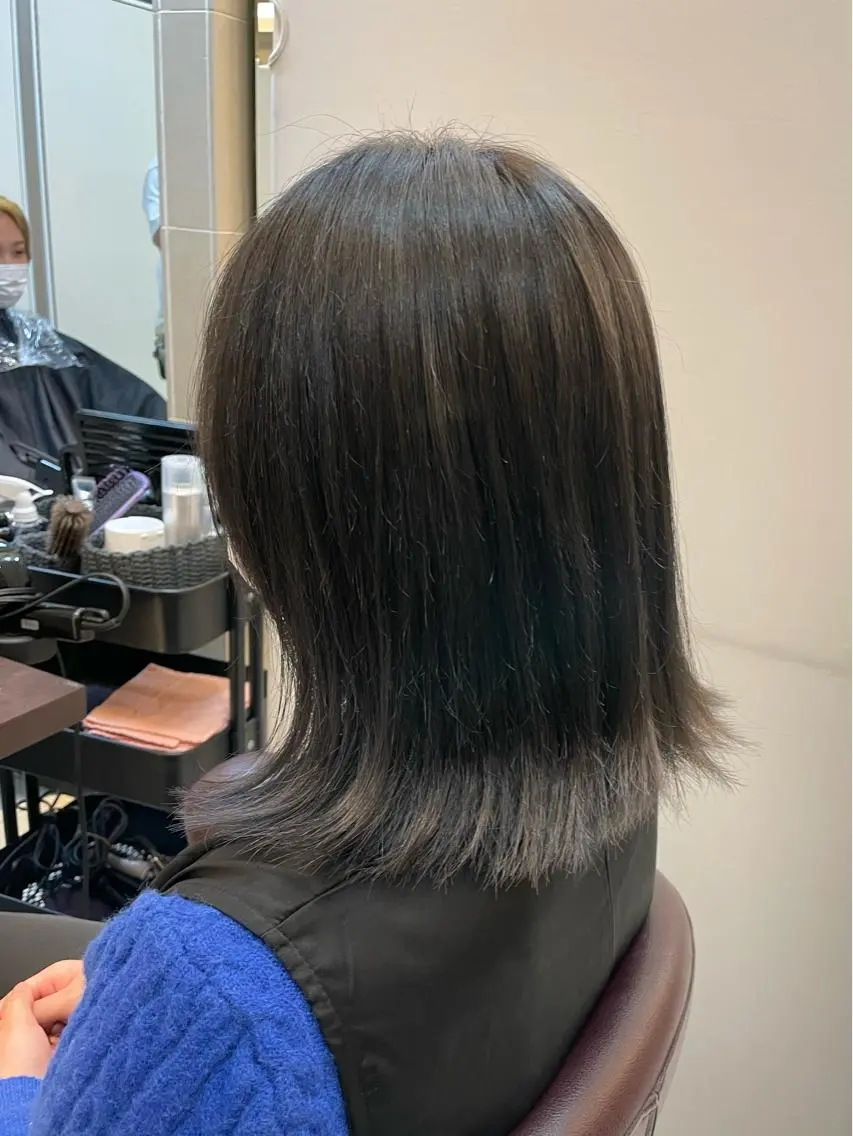 ミディアム ヘアカラー 新籾 尚哉のヘアスタイル