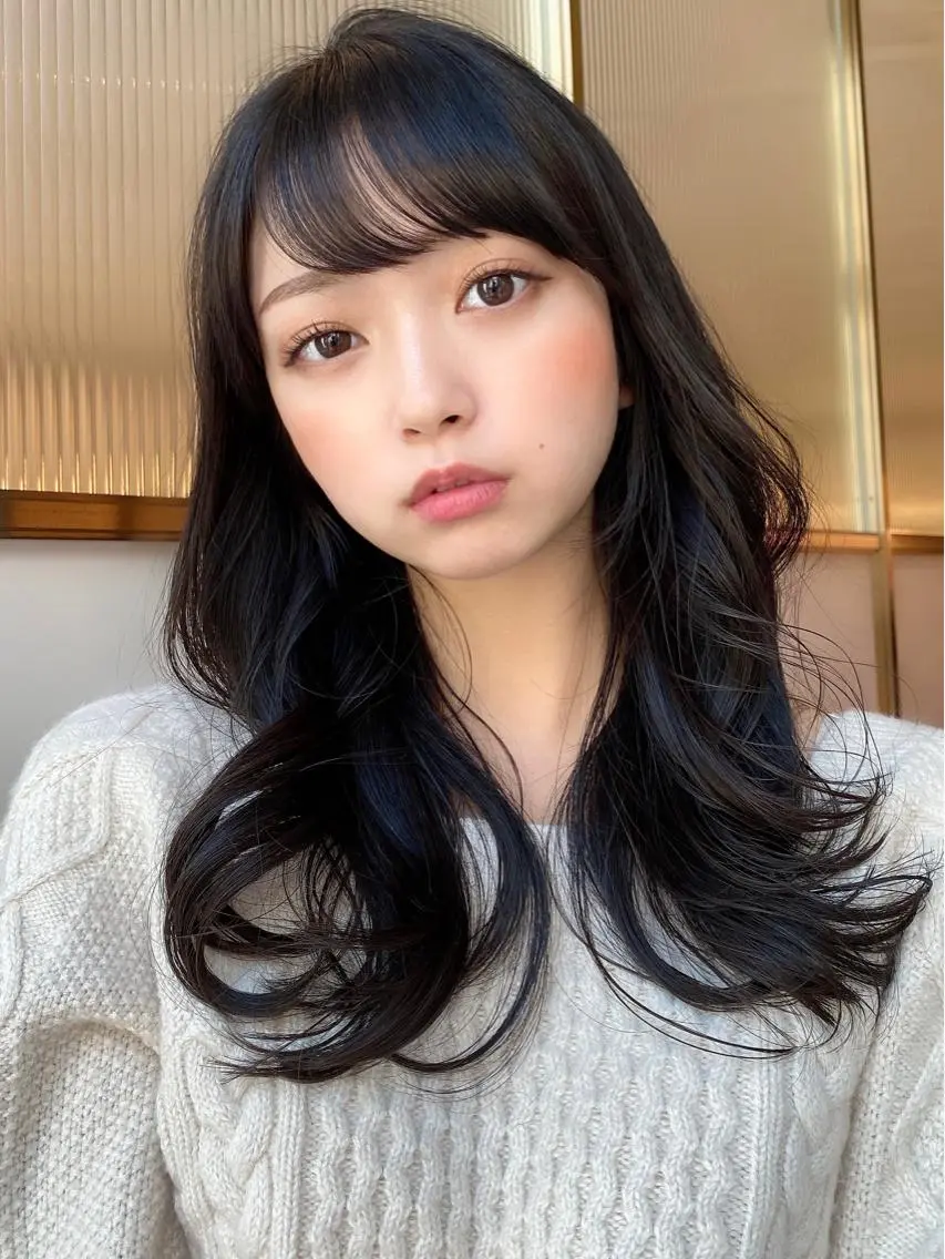 セミロング 韓国風ヘア 韓国ヘア🇰🇷髪質 改善たけるのヘアスタイル