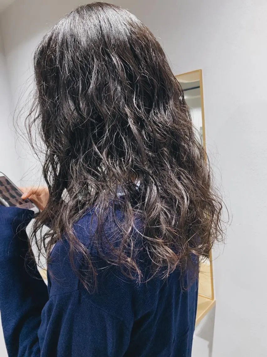 ロング パーマ ヘアアレンジ ボブパーマコテ巻き風 パーマNo1深江秀平のヘアスタイル