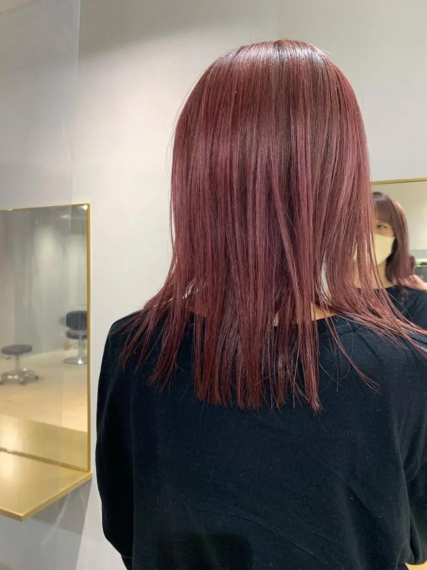 セミロング カラー パーマ ボブパーマコテ巻き風 パーマNo1深江秀平のヘアスタイル