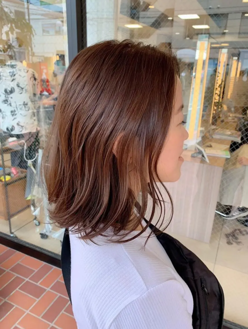 ミディアム カラー 髪質改善・ボブ・ ショート 丸毛一輝のヘアスタイル