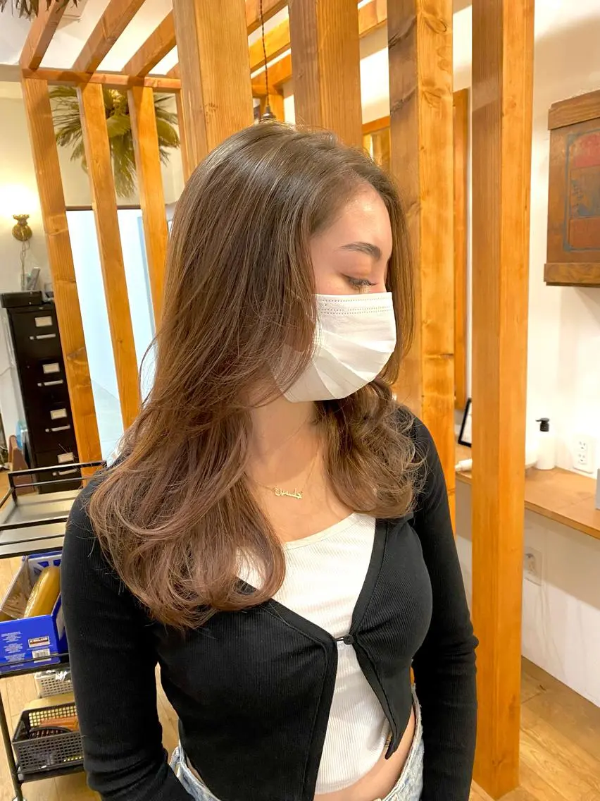 セミロング カラー 馬場 涼平のヘアスタイル