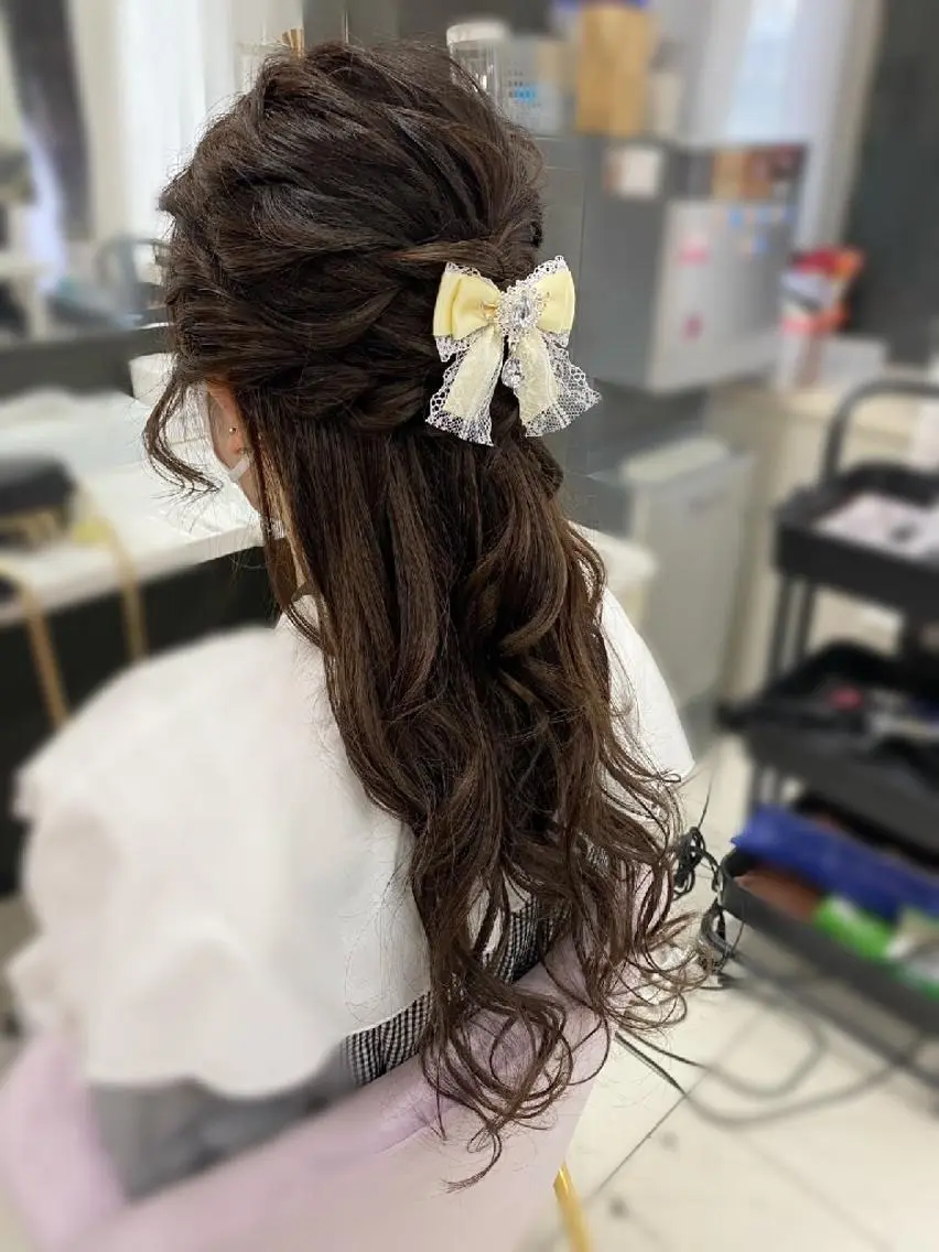 ヘアアレンジ 韓国特化エクステ🟨 エクステのヘアスタイル