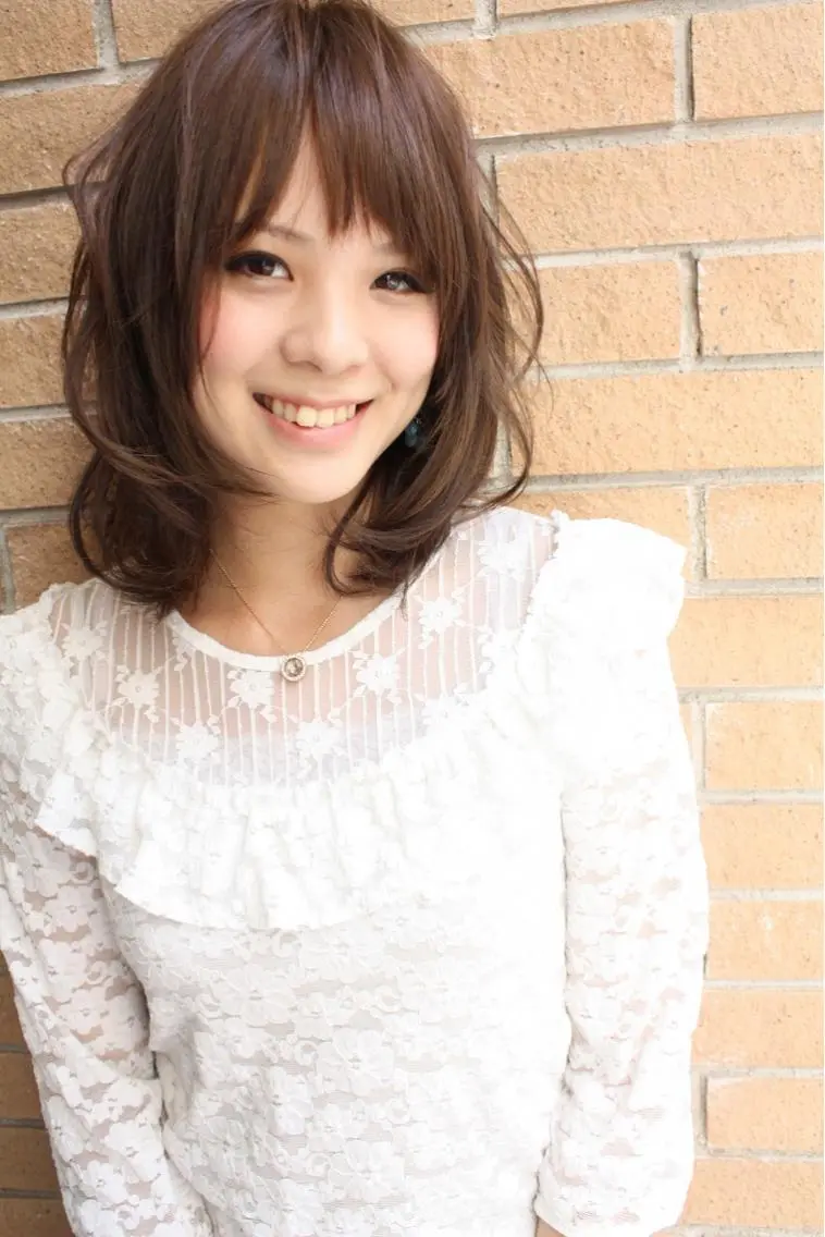 ミディアム パーマ 髪質改善 縮毛矯正 tuuli トゥーリのヘアスタイル
