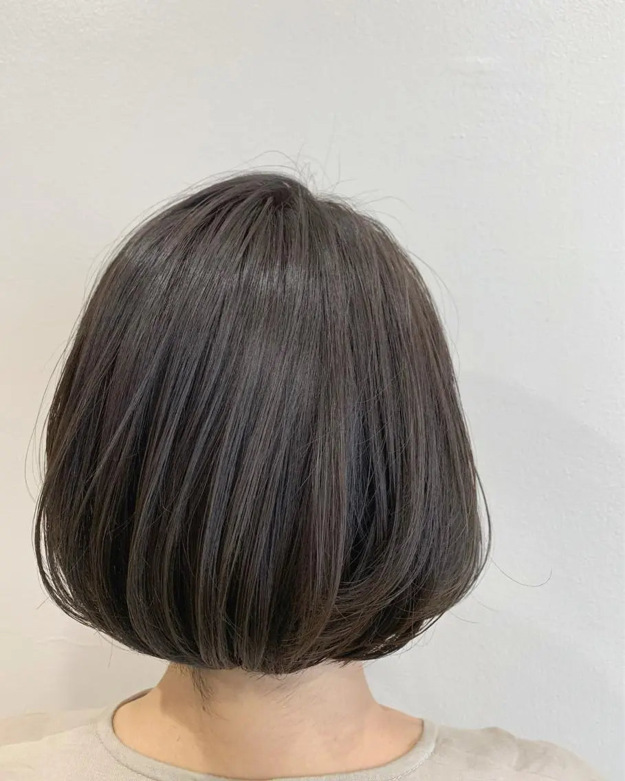ミディアム カラー ヘアアレンジ グレージュ ボブ 山崎 澪 レイヤーカット/大宮のヘアスタイル