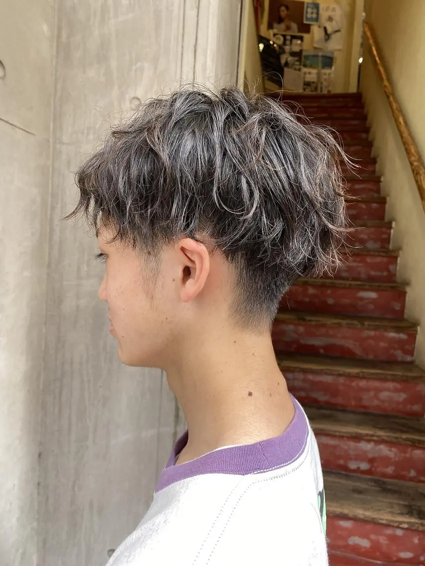 ショート カラー パーマ メンズ 「sumi」 AMIのヘアスタイル