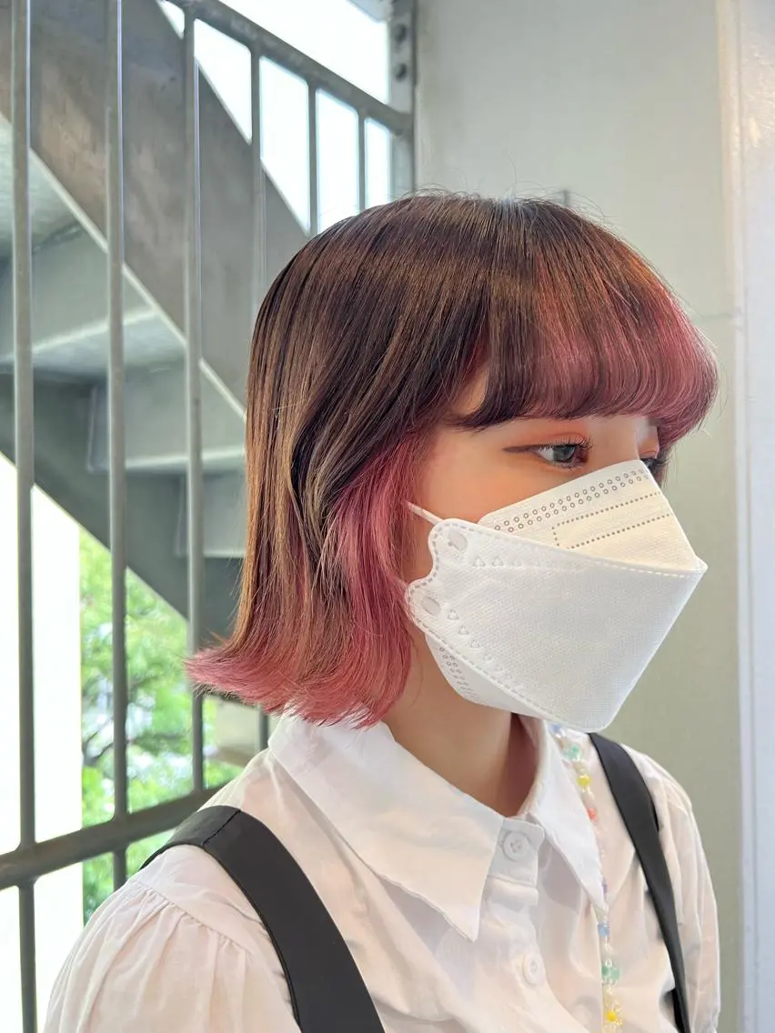 ショート ハイトーン&髪質改善 ＆韓国エクステ🤎のヘアスタイル