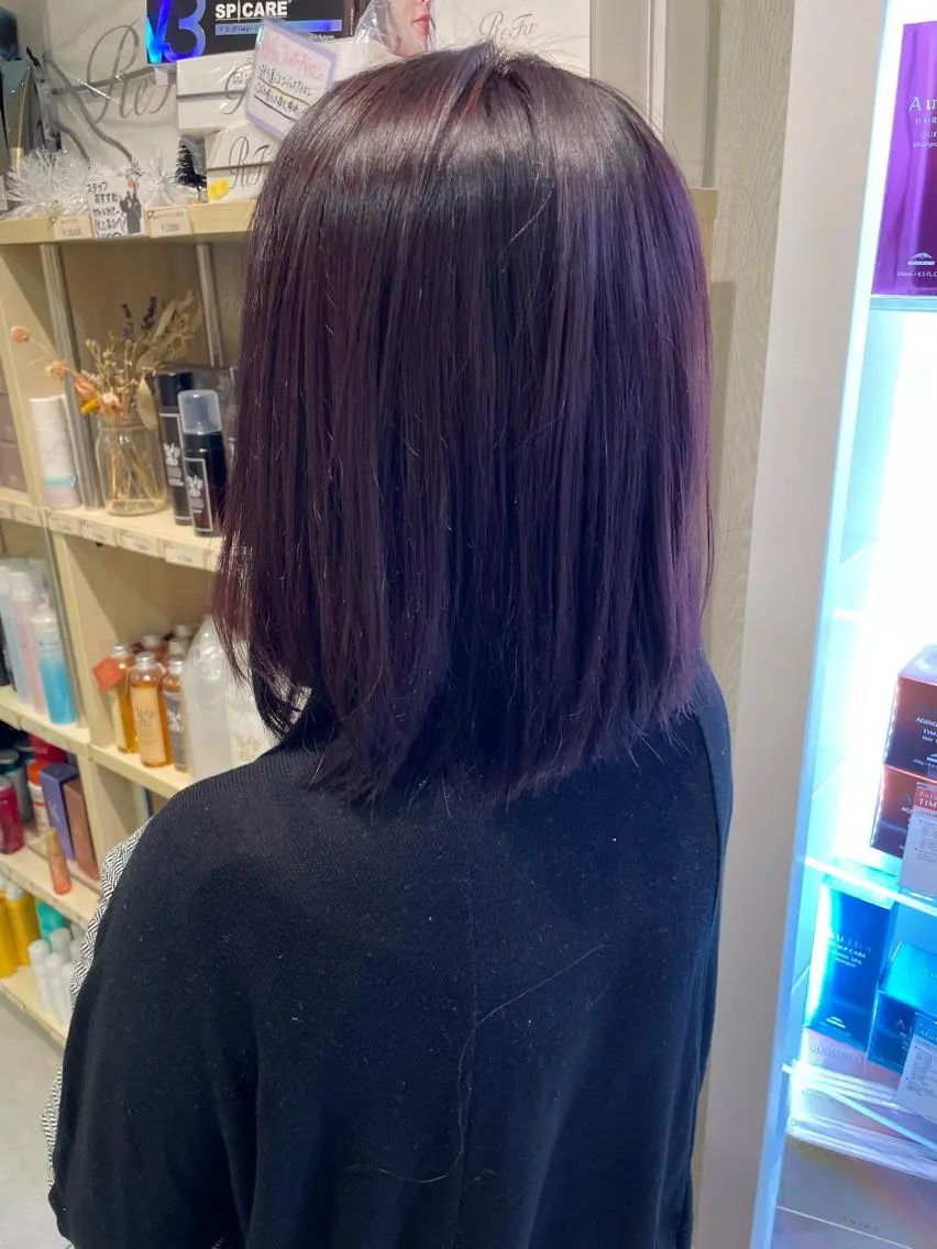ミディアム カラー ラベンダーカラー ヘアカラー 松佐 ゆかりのヘアスタイル