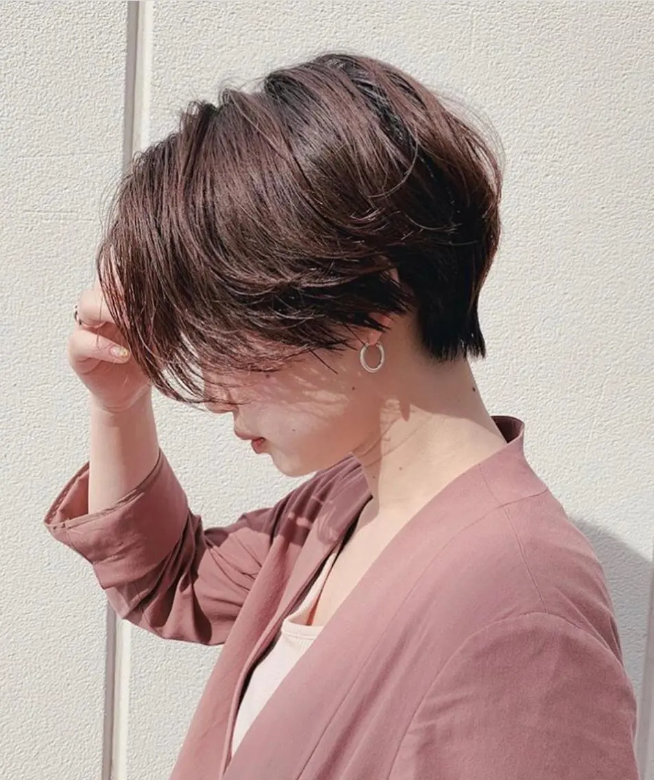 ショート カラー パーマ ショートボブ アディクシーカラー オーガニックカラー ボブ 髪質改善 梅田店美容室　　岡田 勝人  梅田店美容室のヘアスタイル