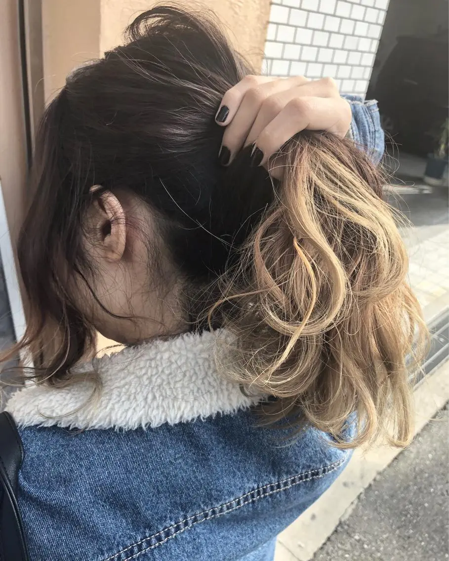 ミディアム カラー 髪質改善 中川 翔のヘアスタイル