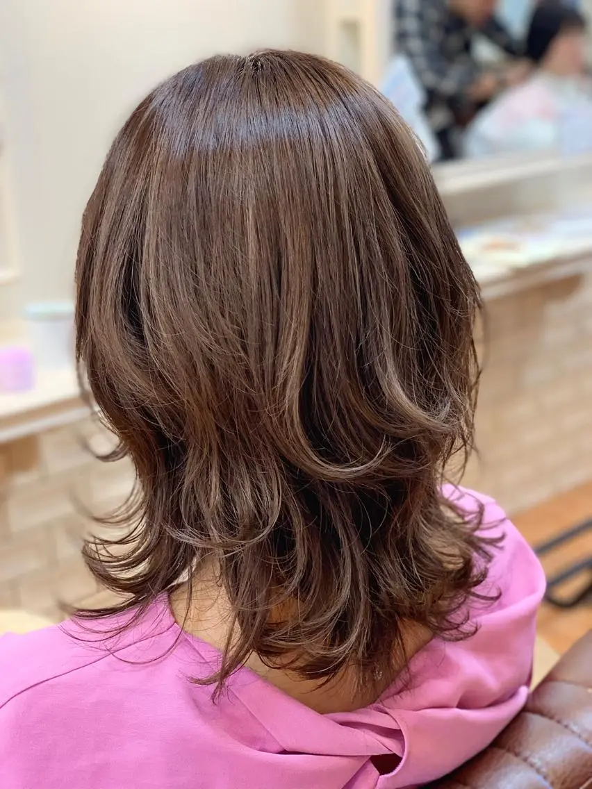ミディアム カラー ミディアムパーマ バレイヤージュ ブリーチ ハイライトカラー ボブ ヘアカラー トリートメント 髪質改善✨縮毛矯正 美髪担当・大西真奈のヘアスタイル