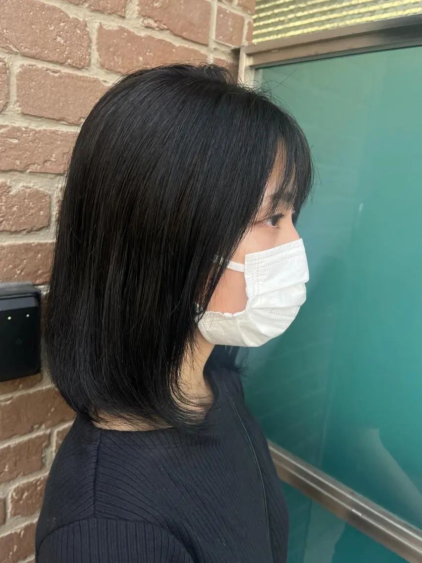 ミディアム カラー パーマ ヘアアレンジ メンズ キッズ ネイル マツエク・マツパ アイブロウ ミディアムパーマ メンズパーマ ブラウンカラー ケアカラー 透明感カラー 久木原 ゆりのヘアスタイル