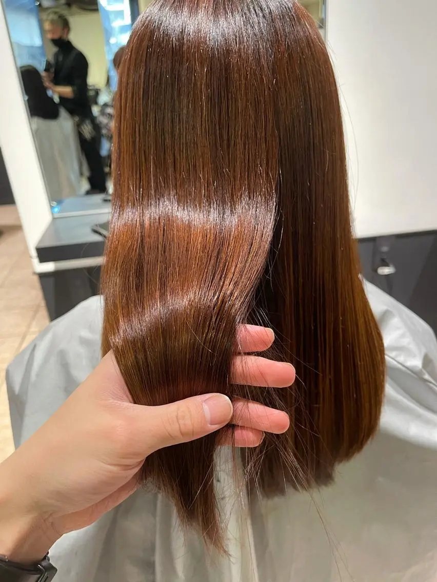 ミディアム パーマ 酸性ストレート ストレートパーマ 川崎 龍馬のヘアスタイル
