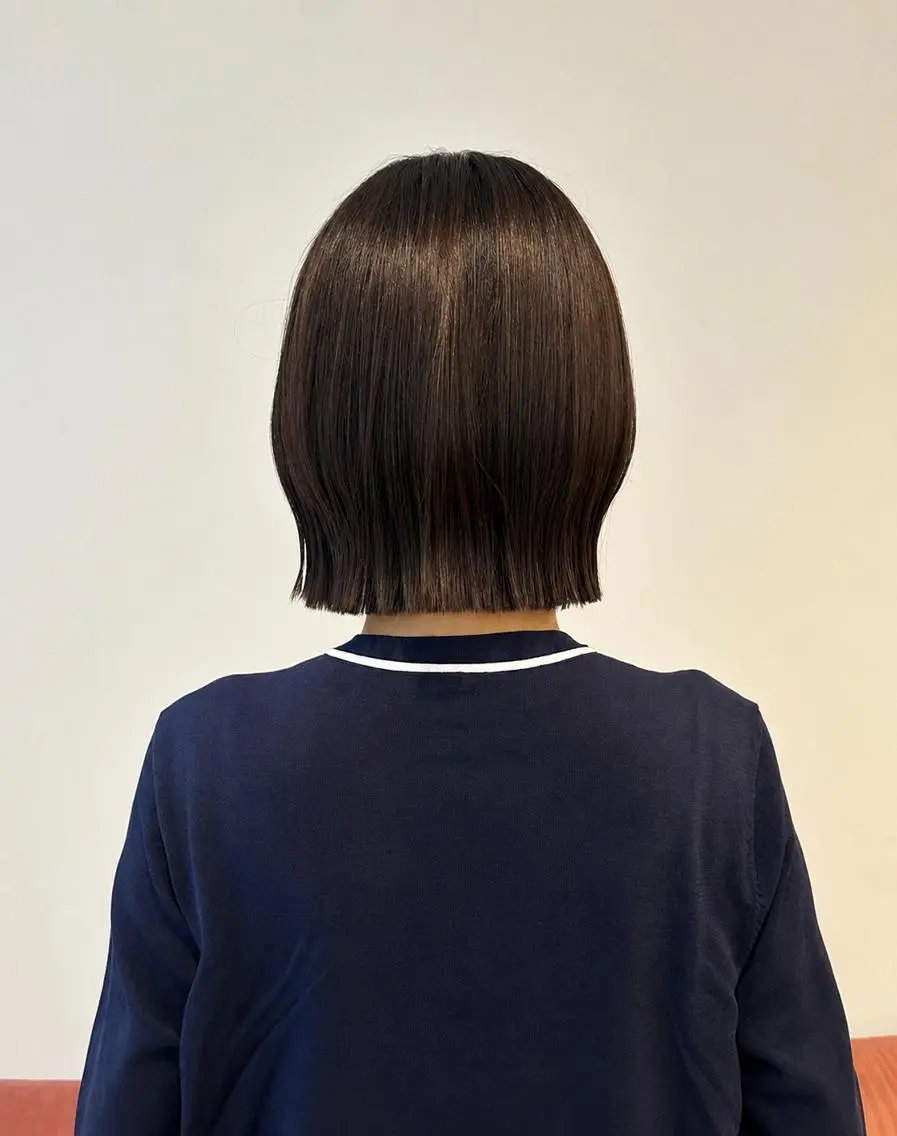 ミディアム カット ヘアカラー トリートメント 柔らかい縮毛矯正/ ボブ/北林のヘアスタイル