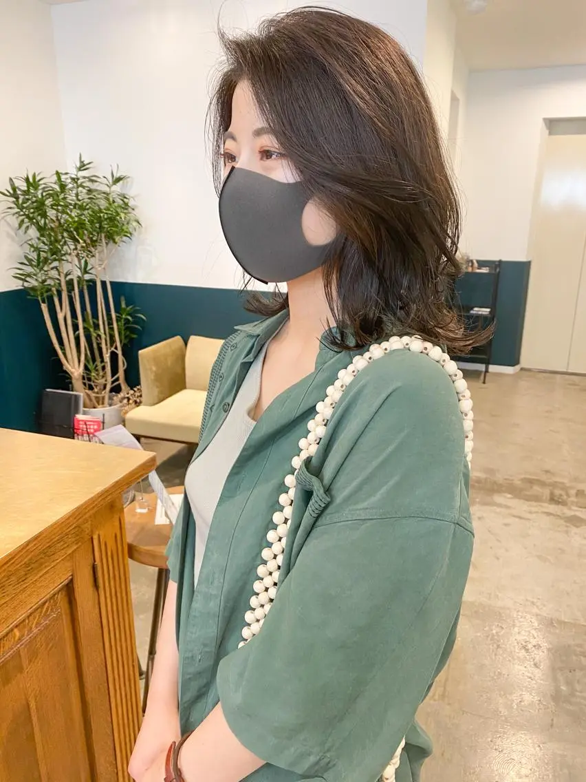 セミロング カラー ヘアアレンジ アディクシーカラー レイヤーカット fit stand /HIIRAGIのヘアスタイル