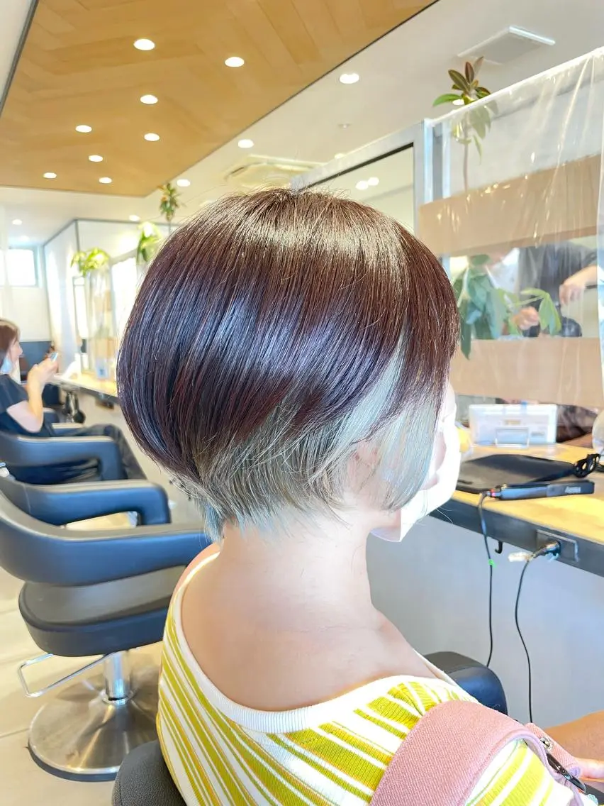 ショート カラー キッズ カット ヘアカラー トリートメント ヘアセット 渡部雄大 ショート／縮毛矯正のヘアスタイル