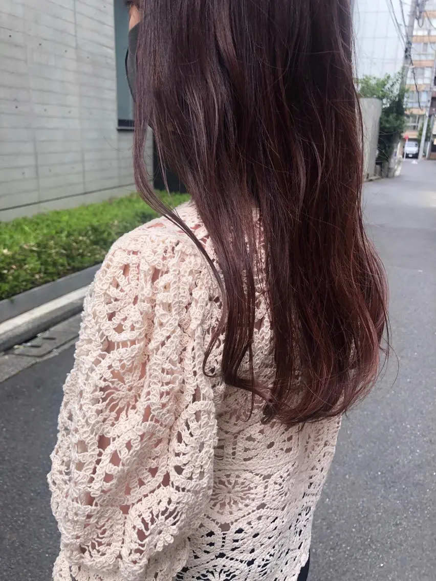 ロング ヘアカラー トリートメント ✨色持ちの良い艶 カラー✨蟹江真世のヘアスタイル