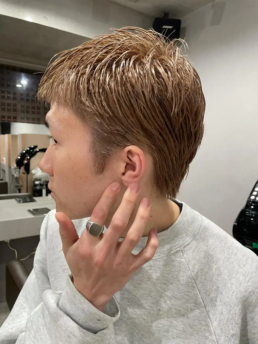 ショート カラー メンズ ヘアカラー 吉田一輝 外国人パーマのヘアスタイル