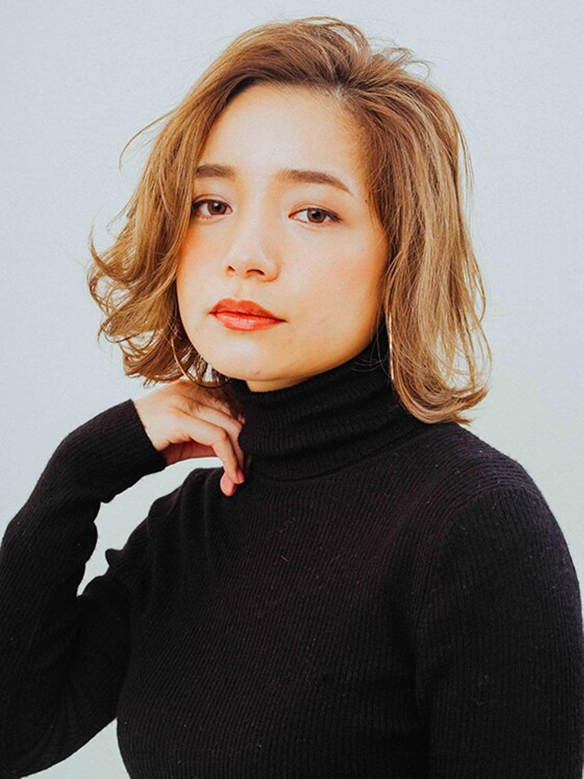 ミディアム カラー 切りっぱなしボブ ベージュカラー ボブ トップスタイリスト ✨KIRIKA中野✨のヘアスタイル