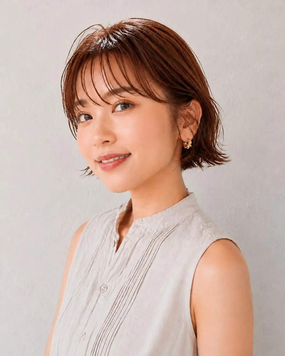 ミディアム 女性カット&カラー モデル⭐️大坂望心のヘアスタイル