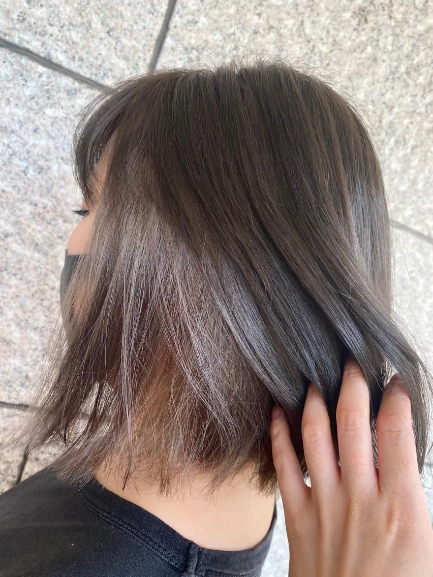 ミディアム カラー ヘアカラー 福薗 ななのヘアスタイル